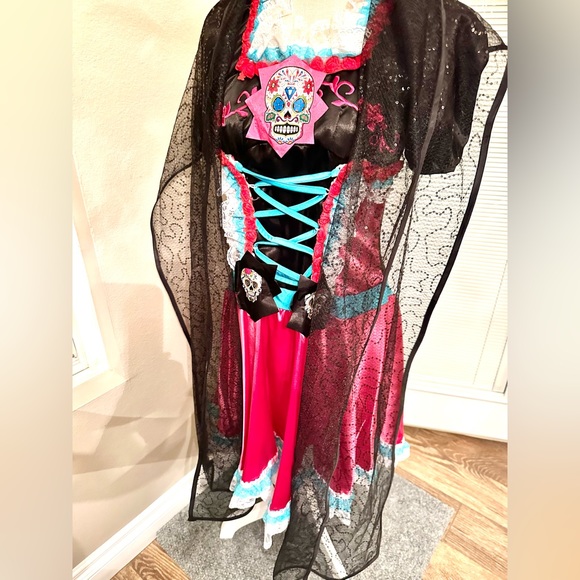CATRINA Day if the Dead Halloween Costume Dress Adult Plus Size XL NWT - Picture 15 of 15